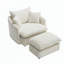 Fauteuil d'appoint pivotant surdimensionné rembourré avec repose-pieds-131277056