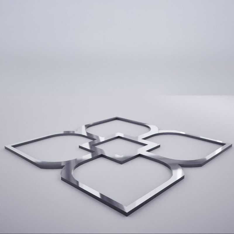 Très petits panneaux muraux décoratifs en acrylique Olivia, l 7 3/8 po x H 7 3/8 po x T 1/8 po, miroir argenté Olivia