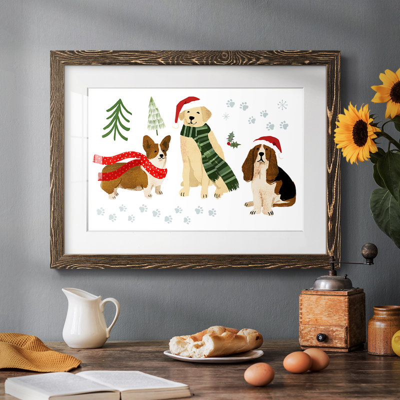 Collection Holidogs A - reproduction de cadre photo simple, Noyer, H 26 po x l 38 po