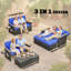 Outsunny Double Garden Rattan Daybed w/Storage Ottoman Side Tray Brown