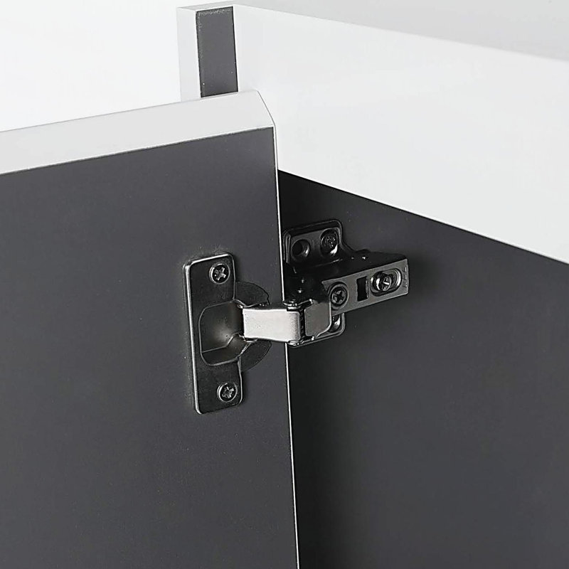 Armoire latérale de salle de bain 12 po, 3 portes à fermeture douce, fixation flottante, 12 * 3, Blanc