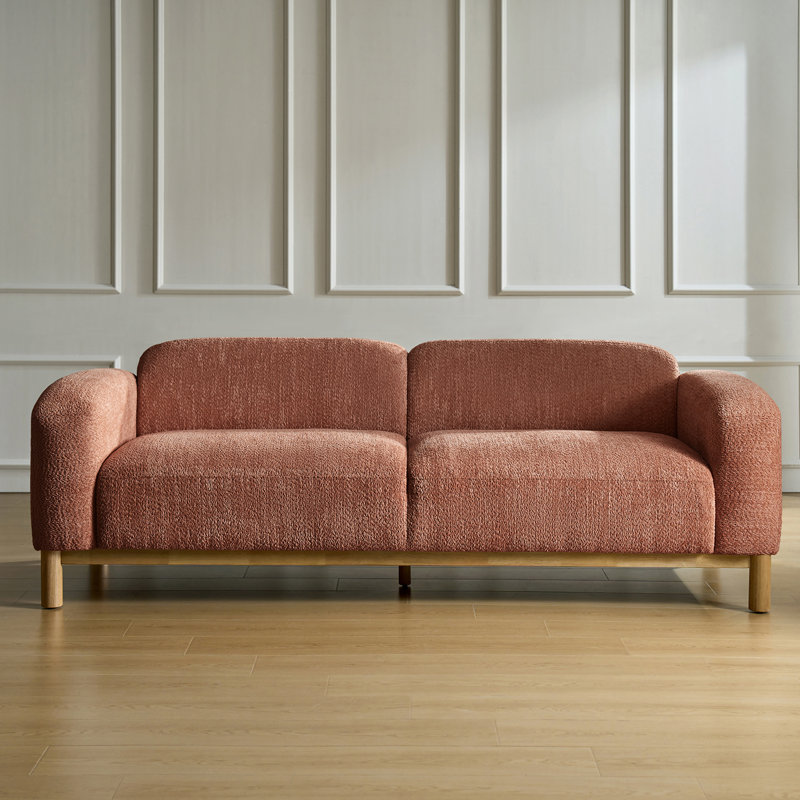 Canapé moderne avec base en bois massif Berklie, Rouille