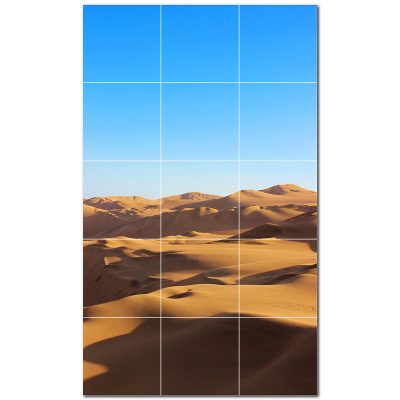 Murale décorative en céramique satinée 4,25 po x 4,25 po Desert Photo