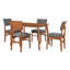 Ensemble de table de salle à manger Farmhouse pour 4, table de cuisine en bois et 4 chaises rembourrées avec structure en bois d'hévéa robuste, siège rembourré, dossier incurvé, ensemble de salle à manger peu encombrant pour la salle à manger-996743206