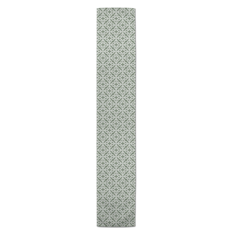 Chemin de table Hovig Geo, 72 po x 16 po, Sauge vert, Geometric 1