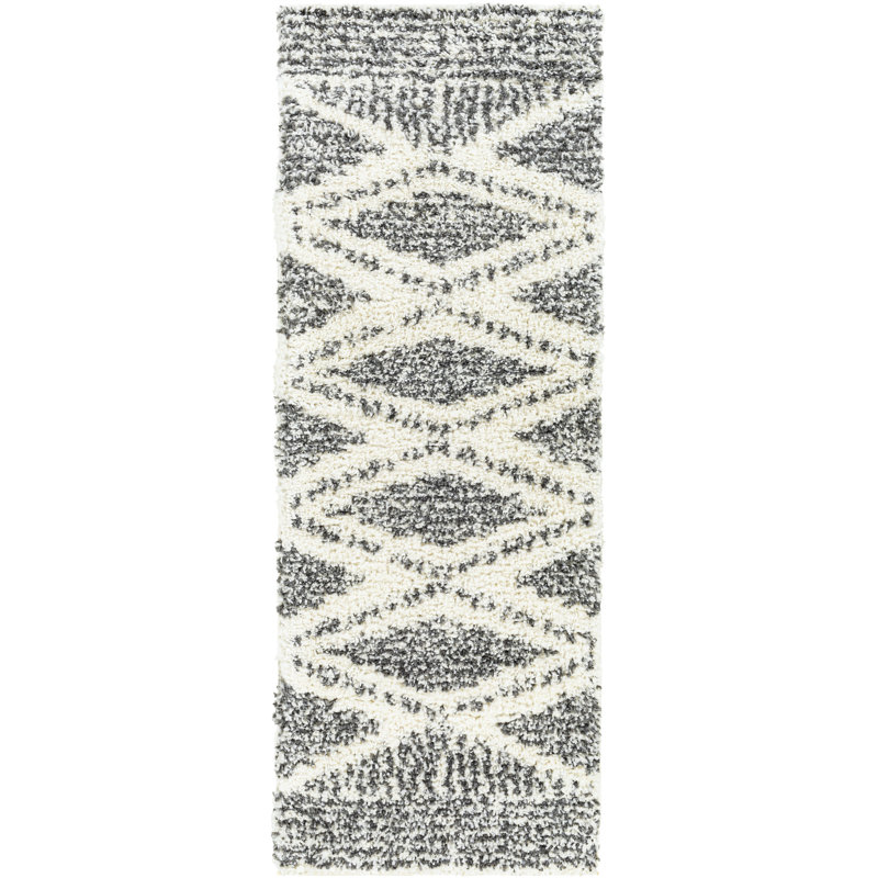 Isavela noir / crème Casen Southwestern, Tapis de couloir 2 pi 6 po x 10 pi