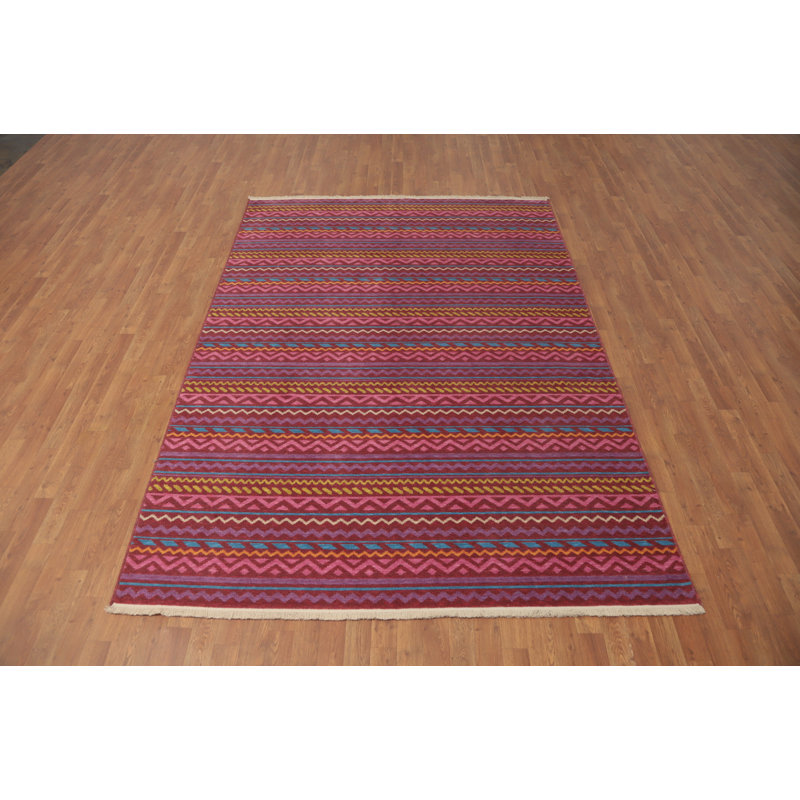 Tapis à chevrons de style Gabbeh 6 x 9