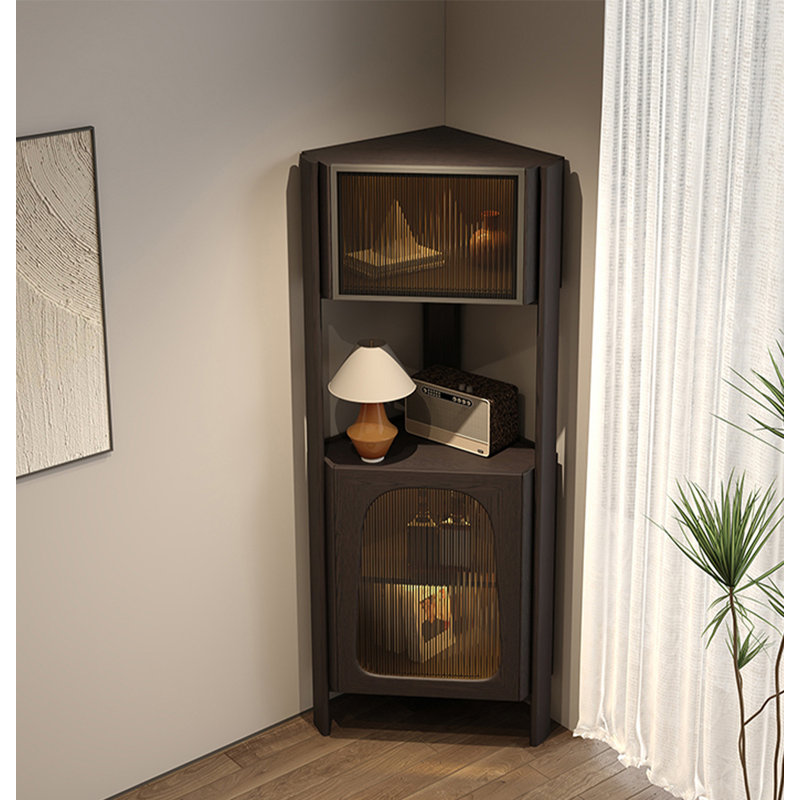 Vitrine moderne en verre cannelé