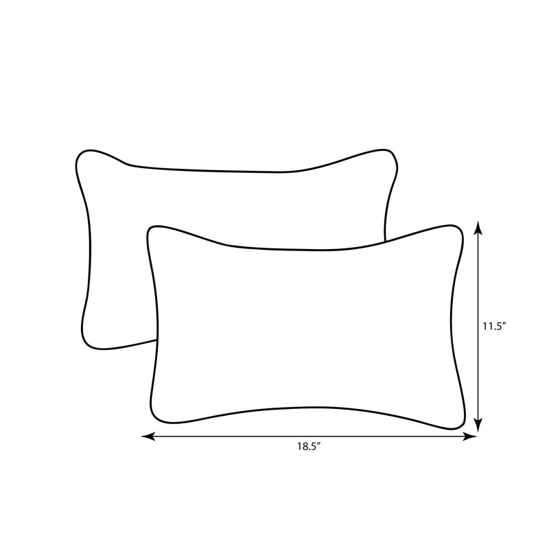 Green Tropical Leaf Rectangular Outdoor Lumbar Pillow Set