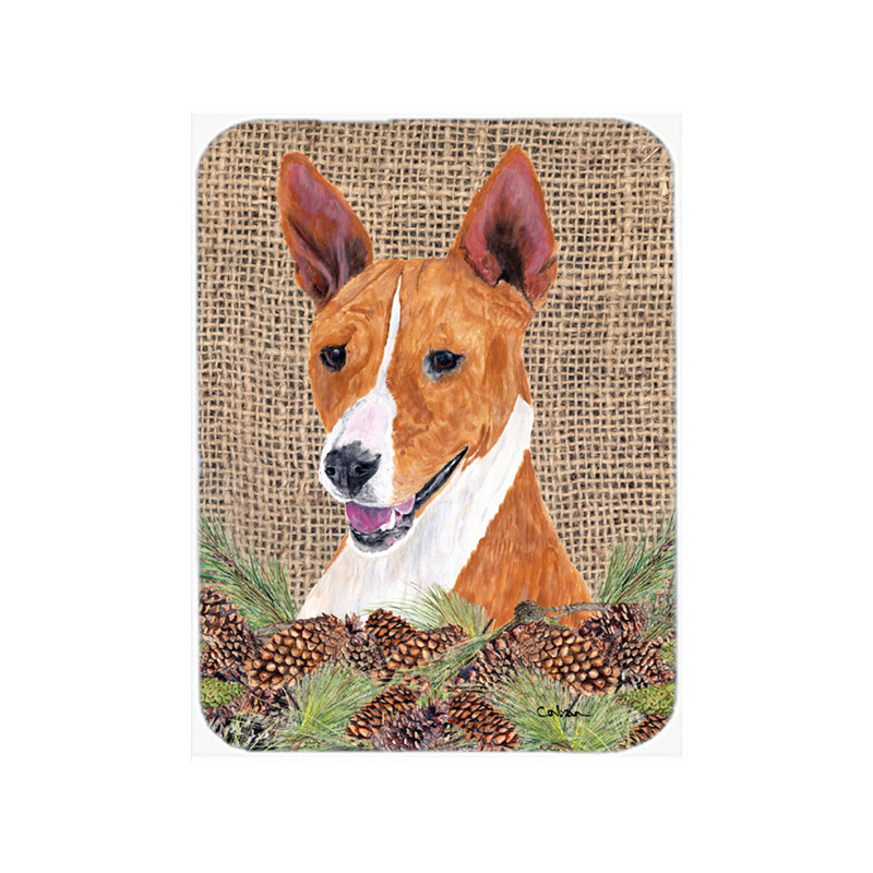 Burniece Basenji Head Glass Cutting Board