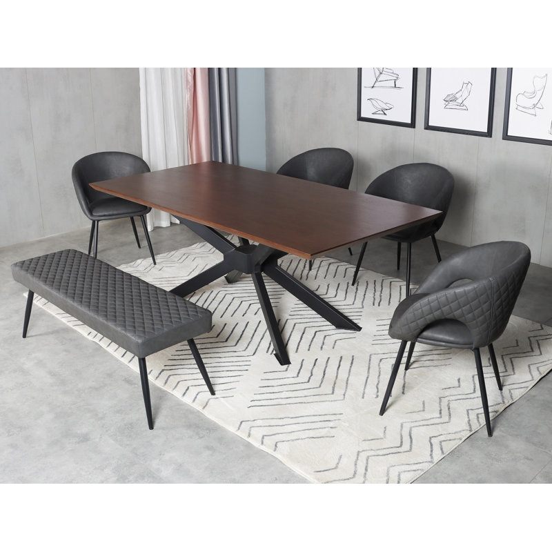 Chaise de salle à manger Lavita, Gris foncé