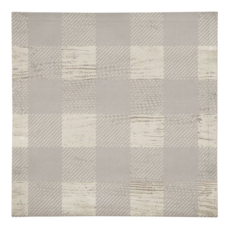 Murin Cotton Twill Checkered Square Napkin, Light Gray