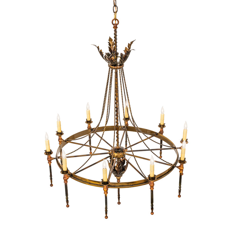 56" Wide Amaury 16 Light Chandelier, 10, 48" H x 36" W x 36" D, Lt Burnished Transparent Gold