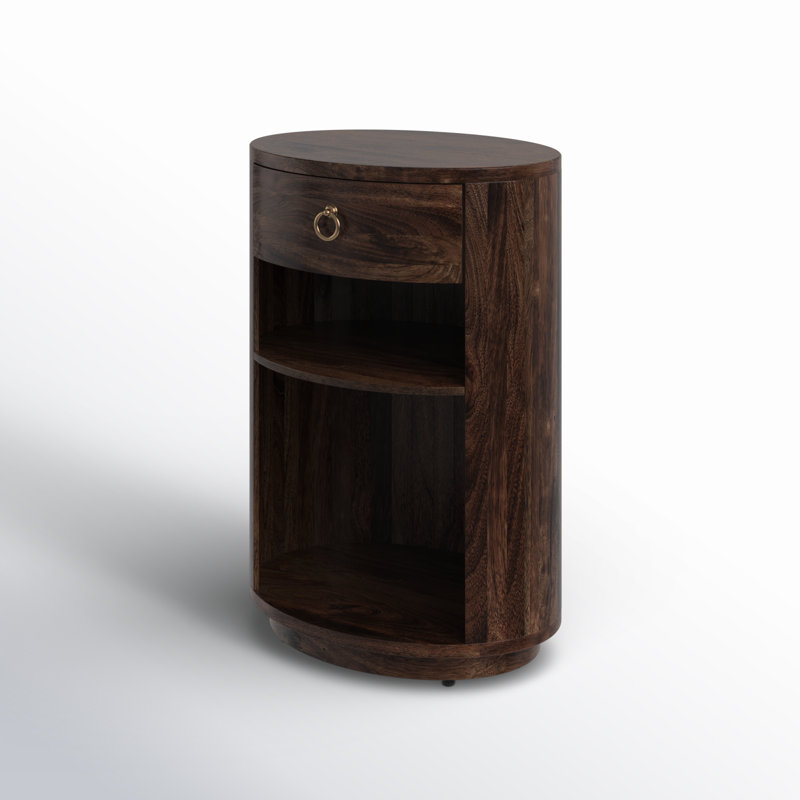 Aviel Drum End Table with Storage