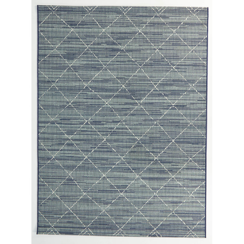 Hylan Machine Woven Geometric Indoor/Outdoor Area Rug , Rectangle 5'4" x 7'