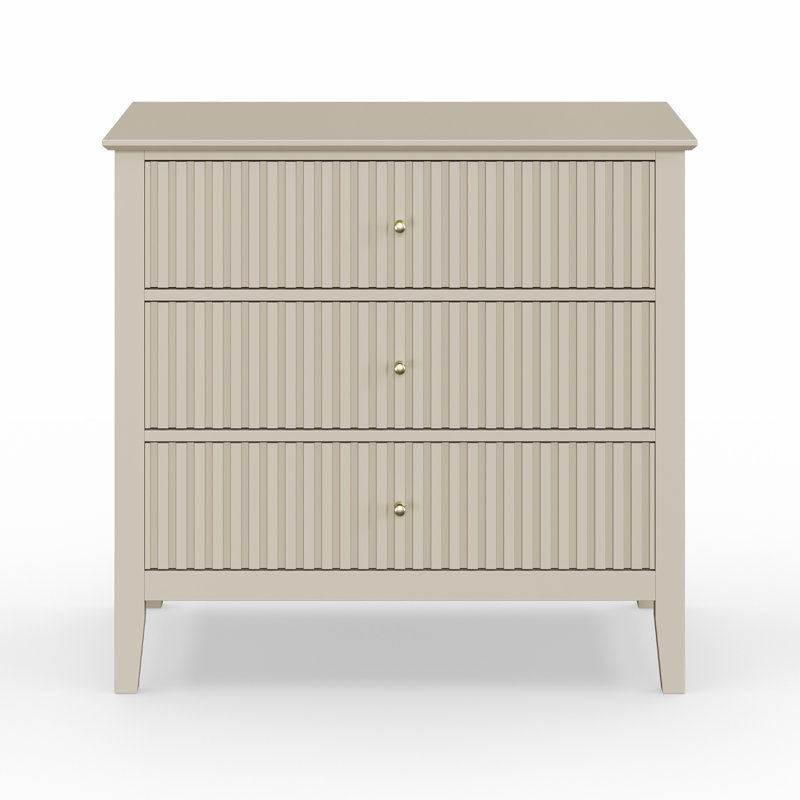 Amberrae 3 Drawer 81.3cm W Dresser, Beige