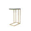 Table de bout en marbre vert avec structure en métal doré - Table d'appoint compacte pour canapé ou lit
