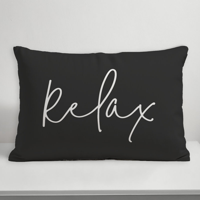 Outdoor Reversible Throw Pillow, Charcoal/White