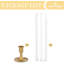 Bougeoirs chandelier dorés - 10 pièces de bougeoirs effilés en verre transparent