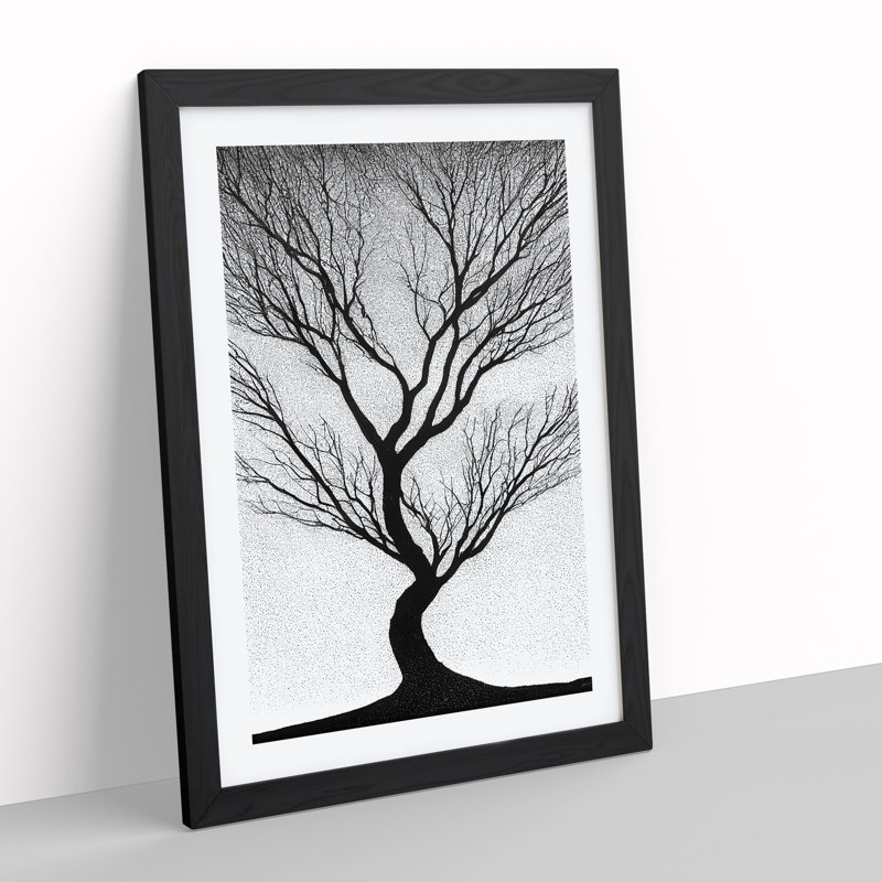 Shadow Of A Tree No.2 - Framed Print, 46cm H x 34cm W x 2cm D, Black Framed