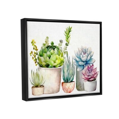 "Dakota Fields Succulent Plants", art floral sur toile encadrée par Ziwei Li