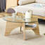 Table basse ronde en verre trempé - 31,5 po de diamètre, conception multifonctionnelle. Conception de piédestal en forme de ventilateur. Plateau de table en verre trempé rond. Convient pour les salles à manger, les salons, les bureaux et plus encore.-296026576