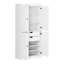 Armoire de cuisine haute 100% en bois massif avec portes et 2 tiroirs Bryani, tablettes réglables, armoire de rangement modulaire, l 32 po x H 71,5 po-595453433