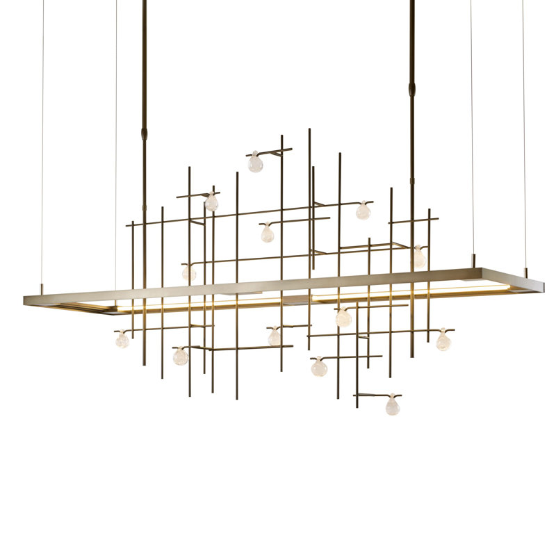 Four Seasons Spring Kitchen Island Linear LED Pendant, Short, Dark Smoke