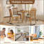 Table de salle à manger extensible ronde pour 2 à 4 personnes, table de salle à manger pliante en bois avec taille réglable, conception peu encombrante pour les petits appartements et les salles à manger-2146671394
