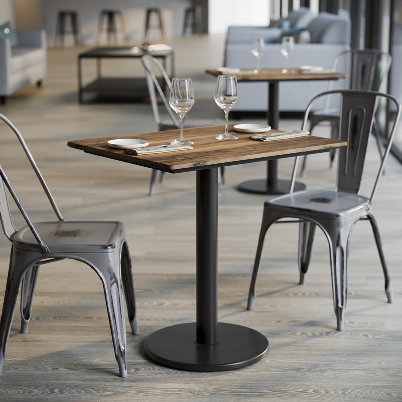 Plateau de table commercial à surface lisse avec base de table ronde, H 29,5 po x L 29,75 po x l 23,75 po, Naturel