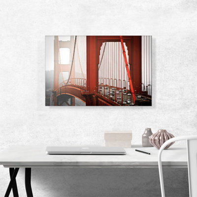 «Fog in San Francisco California Golden Gate Bridge», reproduction de photo sur toile tendue