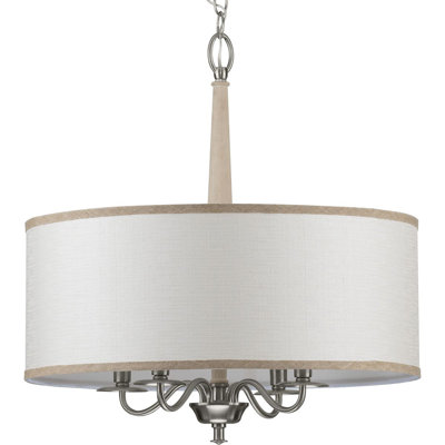 Lustre tambour 4 lumières à abat-jour Rourke