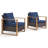 Allcot Outdoor Patio Brown Wicker Chair With Cushions (2-Pack)-388532361