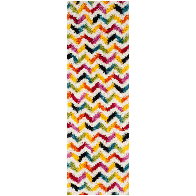 Sgk-Shag Kids Performance Chevron Rug, Runner 2'3" x 5'