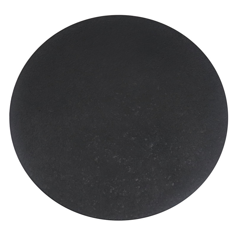Shenna Handcrafted Modern Solid Round Drum End Table, Matte Black