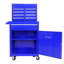 5 coffres à outils en métal avec glissières à roulement et poignées latérales - Armoire de rangement bleue à 5 tiroirs verrouillables pour le garage-1186600172