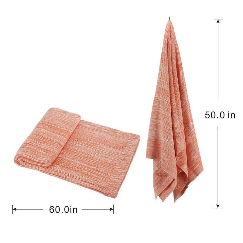 Knitted Throw Blanket, Orange