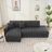 Wool  Facing Sectional Sofa with Chaise-667650255-667650252