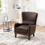Fauteuil d'appoint à dossier haut en polyuréthane de 28 po, fauteuil rembourré pour le salon, fauteuil à oreilles rétro, siège de lecture simple pour canapé avec pieds