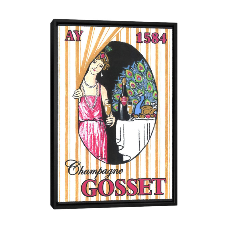 « rideaux wall », affiche rétro sur toile, H 26 po x l 18 po x P 1,5 po, Toile avec cadre noir, Pas de tapis