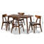 Cherrington 5-Pc Solid Wood Dining Set in Light Grey Fabric, 30.7'' H X 18.3'' W X 20.9'' D-91271830