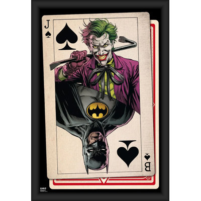 Joker - Playing Card Framed Art Poster - 24 x 36 Inch - Engineered Wood Frame with Plexi Glass