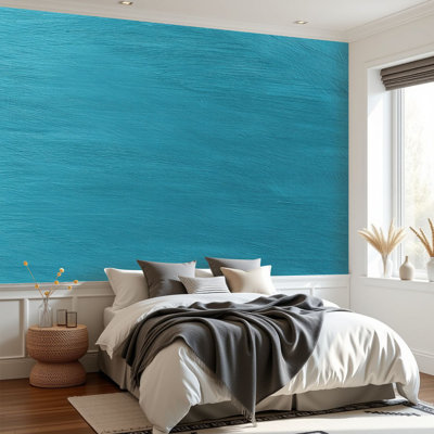 Papier peint adhésif pelez et collez à motif de coups de pinceau abstraits turquoise H 69 po x l 96 po, papier peint amovible en PVC, adhésif pour chambre à coucher, bureau à domicile
