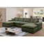 Canapé modulaire rembourré en U en chenille avec deux repose-pieds surdimensionnés-1572044103