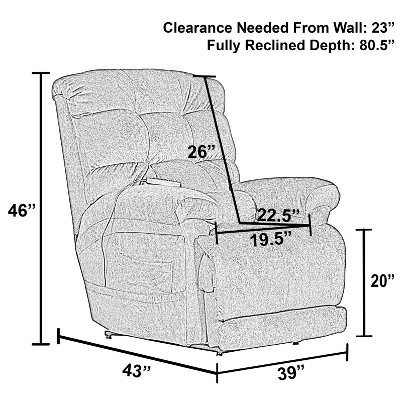Upholstered Heated Massage Chair, Gray 100% Polyester