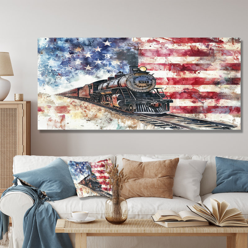 Lakelsha - États-Unis, art mural large, H 28 po x l 60 po, Toile tendue, Ne s’applique pas