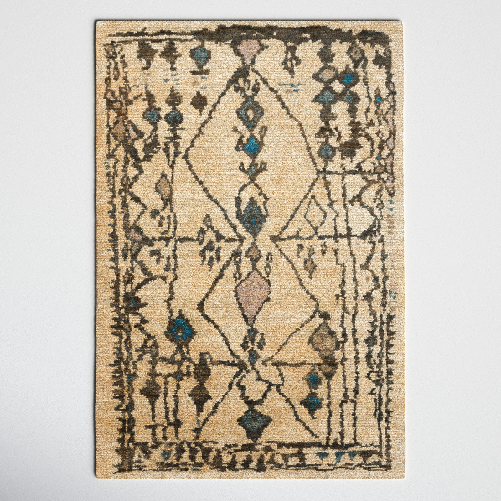 Semele Brown Hand-Knotted Jute Rug, Rectangle 2' x 3'