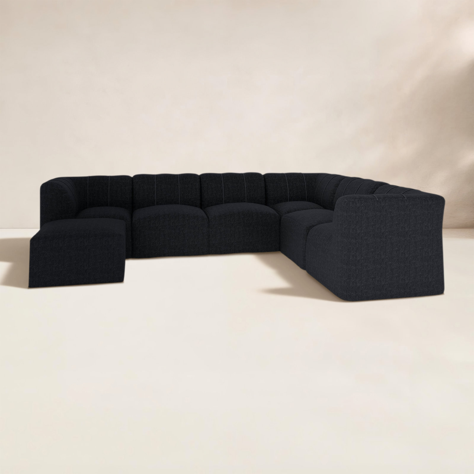 Praia 7-Person Sunbrella® Patio Seating Group, Canvas Black Sunbrella® Canvas