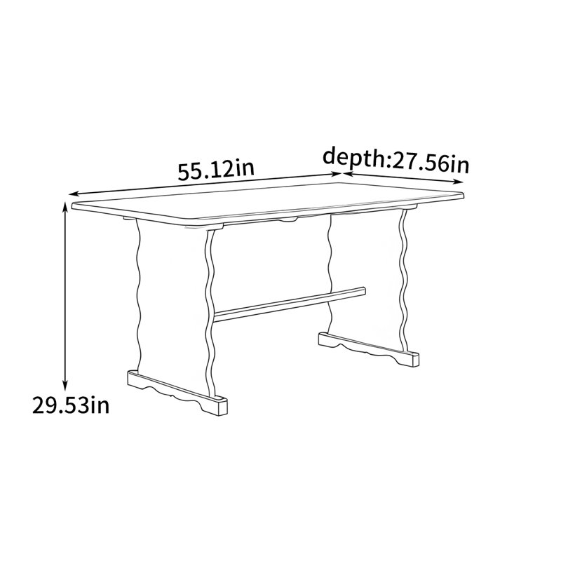French vintage dining table, 29.53"H x 55.12"L x 27.56"W