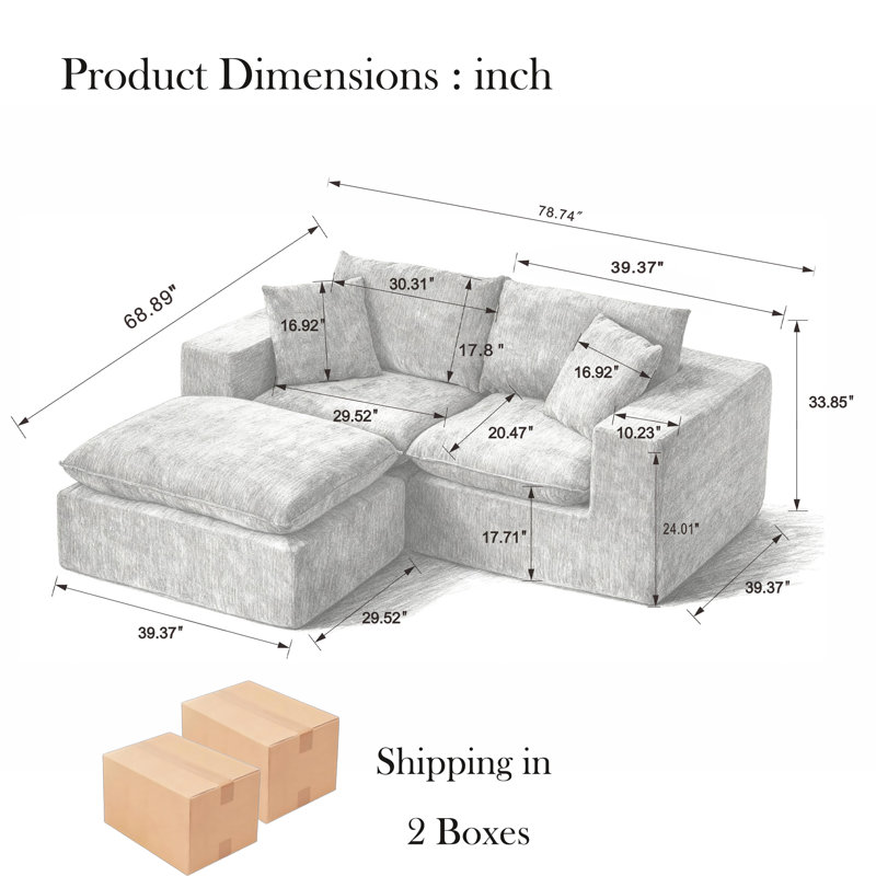 Canapé modulaire Modern, Chenille beige